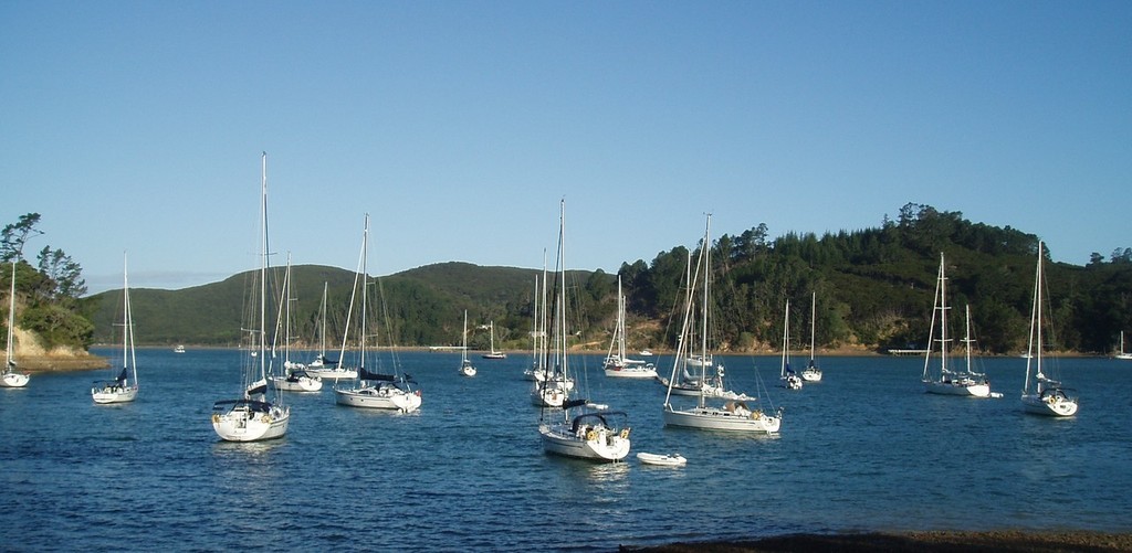 Yachts anchored at Kawau during an annual regatta © International Marine Brokers New Zealand www.internationalmarine.co.nz